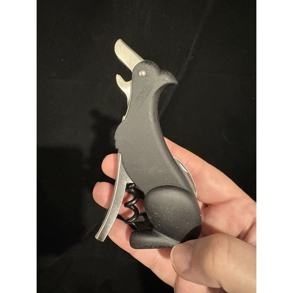 True Zoo Buddy Black Dog Double Hinged Corkscrew Wine Key Opener